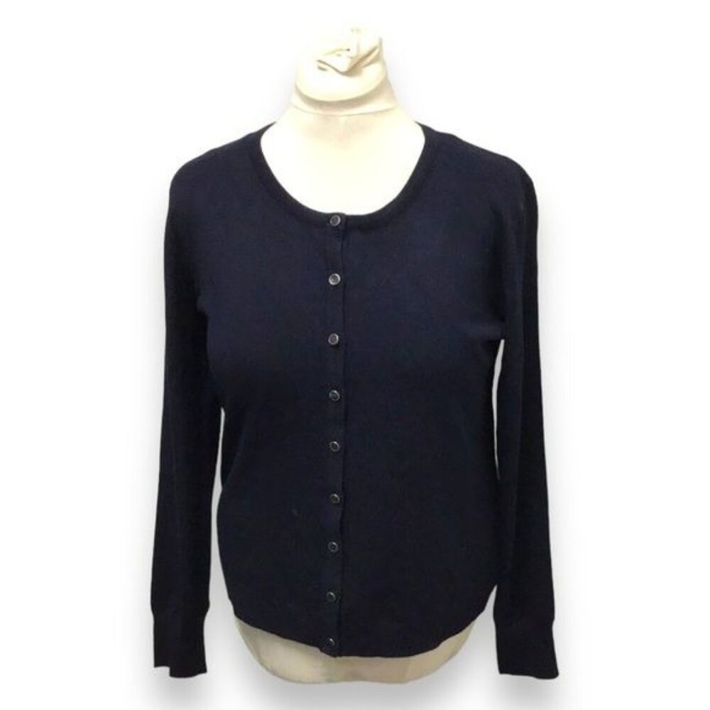Jess & Erica Women’s Button Front Knit Cardigan, Navy, size L